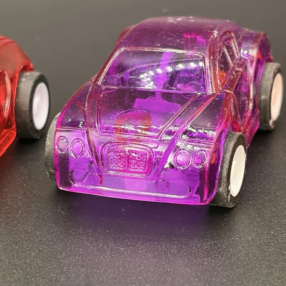 Lot Of 5 Toy Race Cars Transparent Friction-powered Cars 2